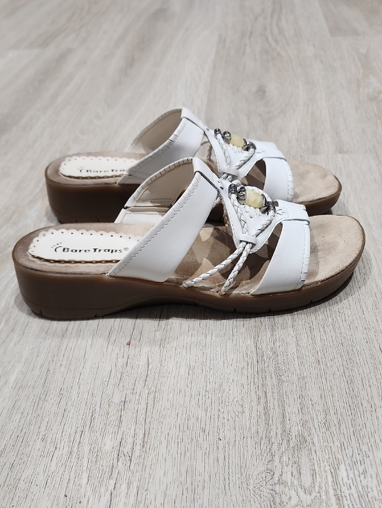 BareTraps Shoes - BareTraps White Braided Slip-On Sandals with Bead Detail 8
